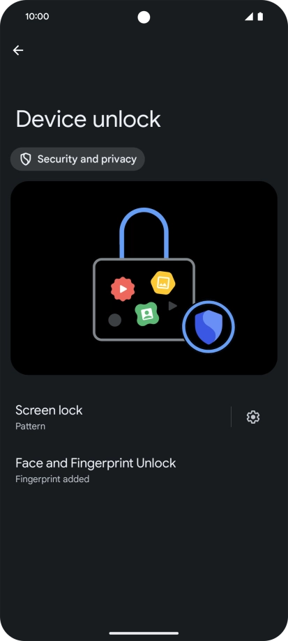 Press Screen lock and key in the additional phone lock code you created earlier.