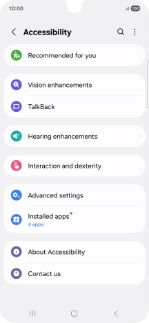 Press Vision enhancements and follow the instructions on the screen to select the required settings.