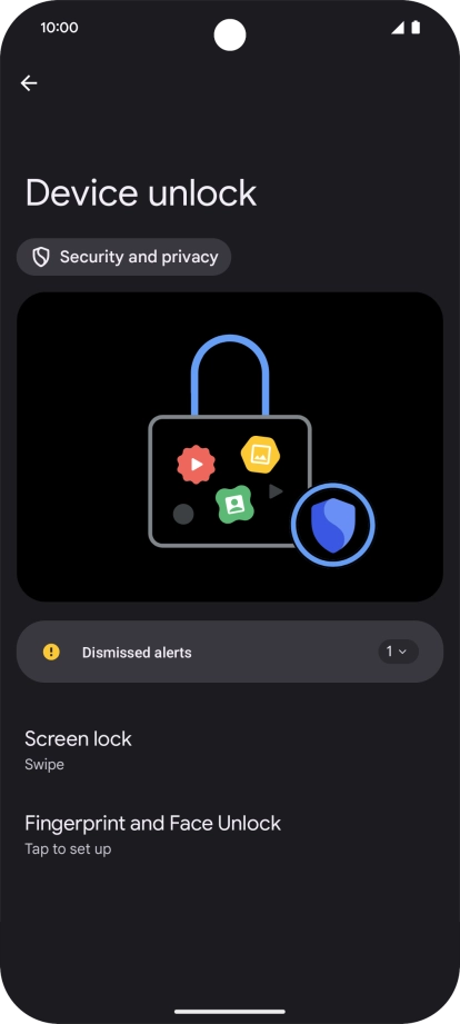 Press Fingerprint and Face Unlock.