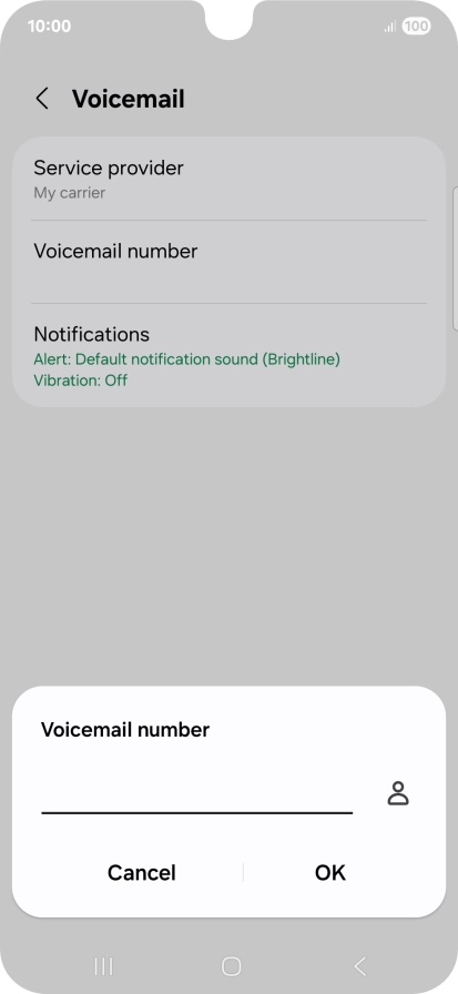 Key in +447836121121 and press OK.