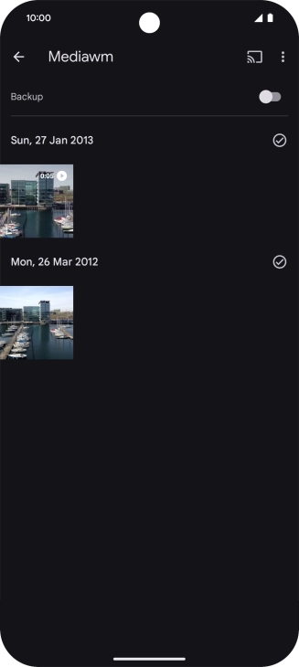 Press and hold any picture or video. Press and hold any picture or video.