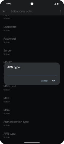 Key in default and press OK.