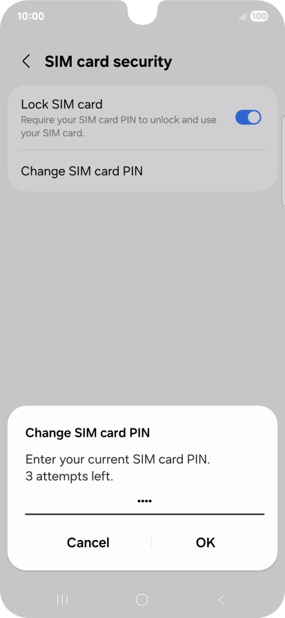 Key in your current PIN and press OK.