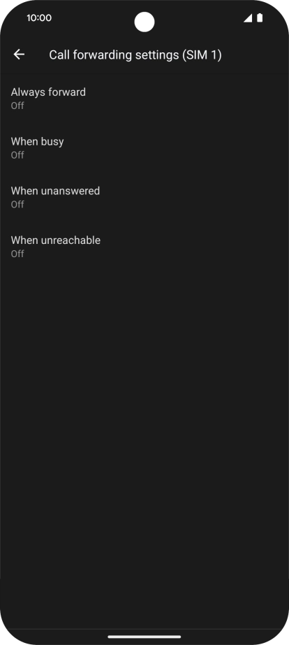 Press the required divert type.