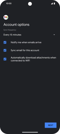 If this screen is displayed, you email account has been recognised and set up automatically. Follow the instructions on the screen to key in more information and finish setting up your email account.