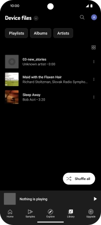 Press the required audio file. Press the required audio file.