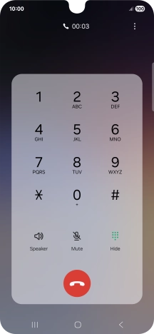 Press the end call icon. Press the end call icon.
