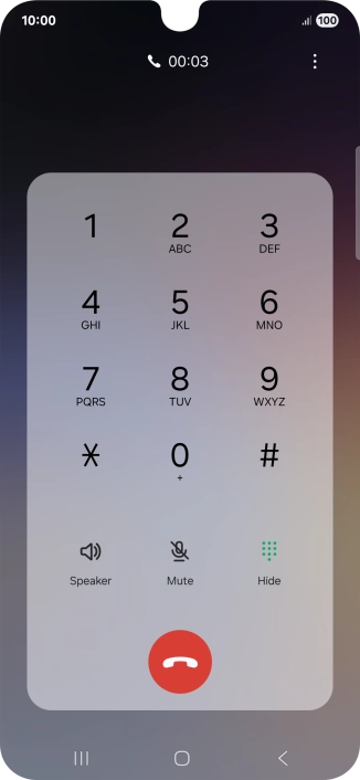 Press the end call icon. Press the end call icon.