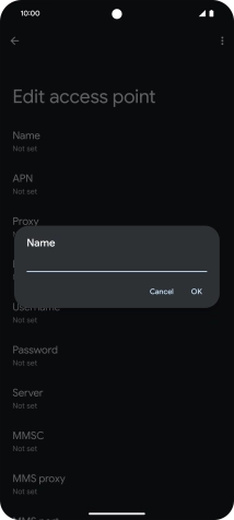 Key in Vodafone Internet and press OK.