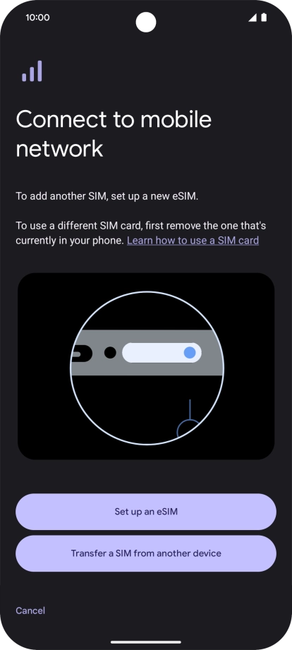 Press Set up an eSIM.
