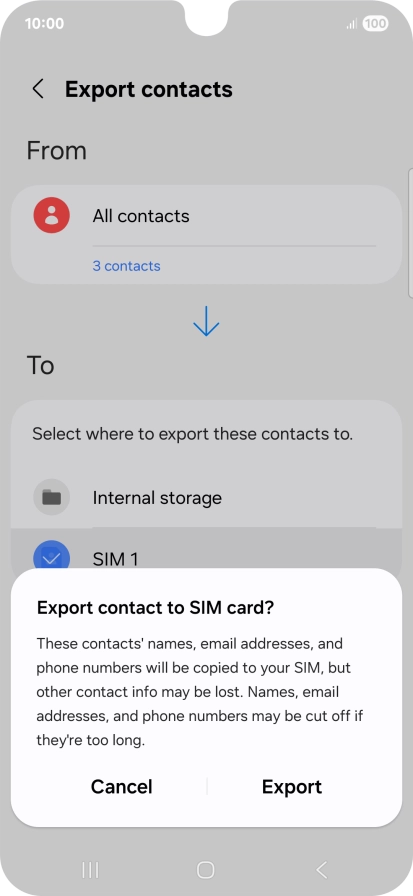 Press Export. Press Export.