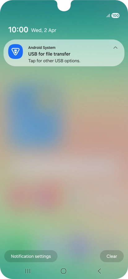 Press Tap for other USB options..