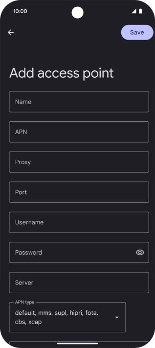 Press Name and key in Vodafone MMS.