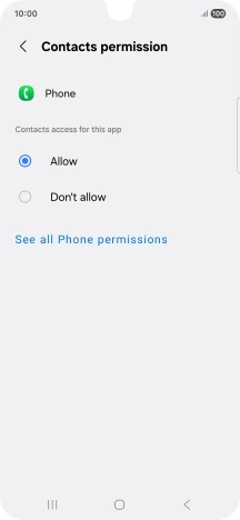 Press the required setting.