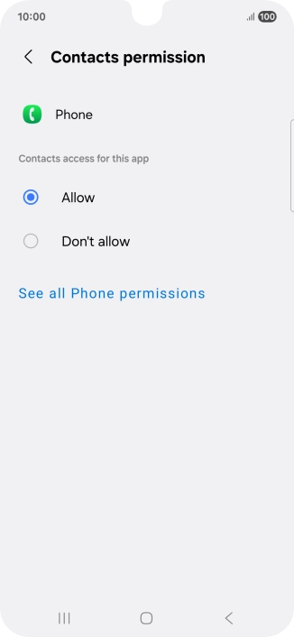 Press the required setting.