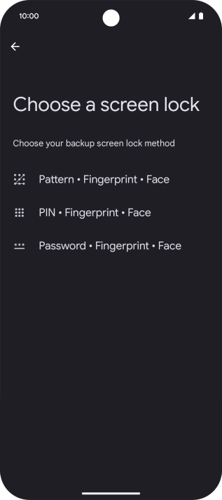 Press the required phone lock code and follow the instructions on the screen to create an additional phone lock code.