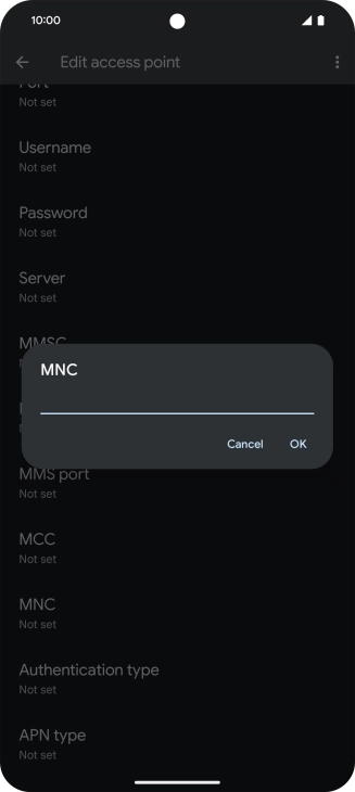 Key in 01 and press OK.