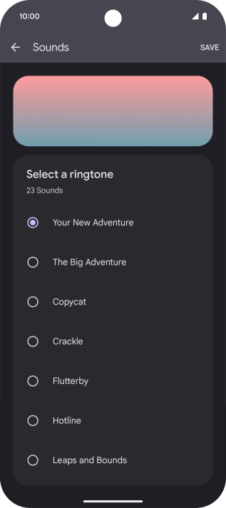 Press the required ring tones to hear them.