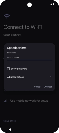 Key in the password for the Wi-Fi network and press Connect.