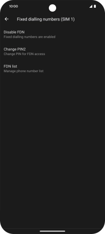 Press Disable FDN. Press Disable FDN.