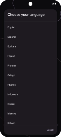 Press the required language.