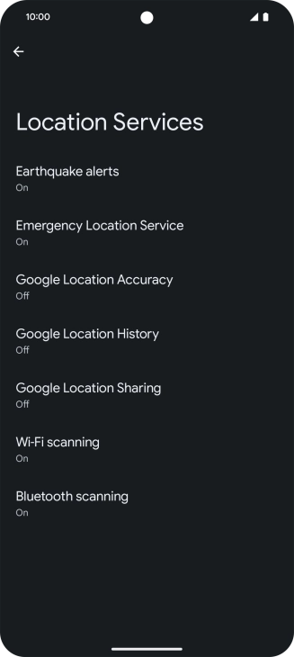 Press Google Location Accuracy.