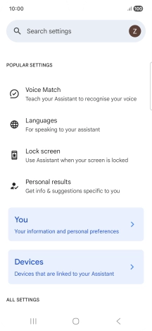 Press Voice Match and follow the instructions on the screen to turn automatic activation of Google Assistant on or off.