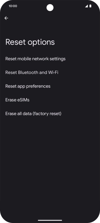 Press Reset mobile network settings.
