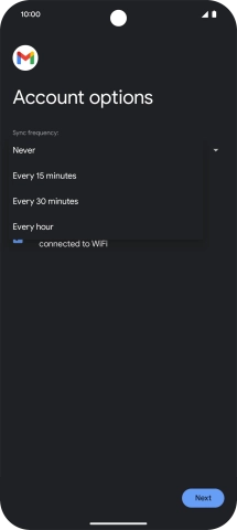 Press the required setting.