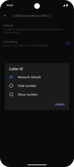 Press Show number to turn on caller identification.