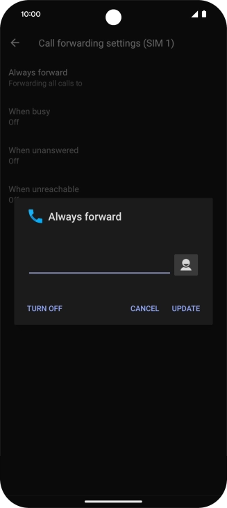 Press TURN OFF. Press TURN OFF.