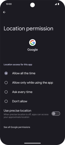 Press the required setting. Press the required setting.