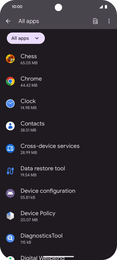 Press the required app.