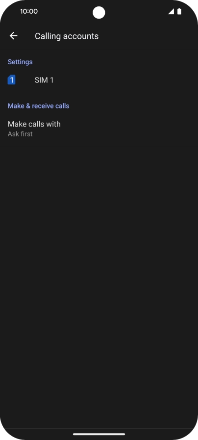 Press the name of the SIM.