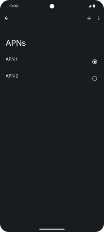 Press the field next to the data connection to activate it.