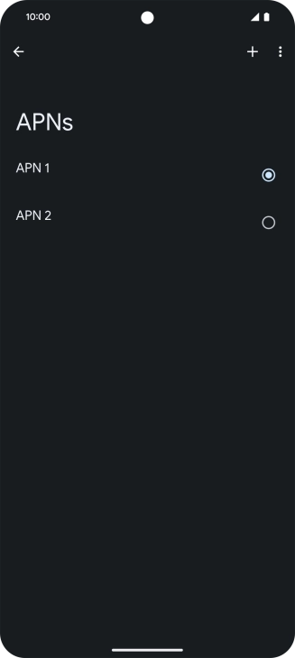 Press the field next to the data connection to activate it.