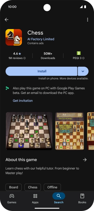 Press Install and follow the instructions on the screen to install the app.