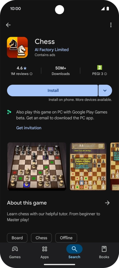 Press Install and follow the instructions on the screen to install the app.