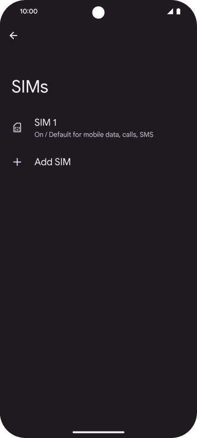 Press the name of the SIM.