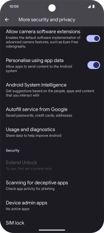 Press SIM lock. Press SIM lock.