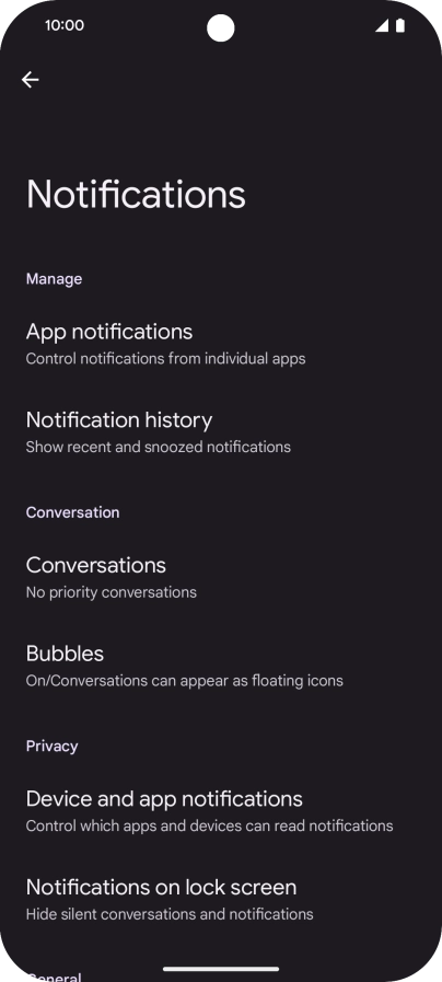 Press App notifications.