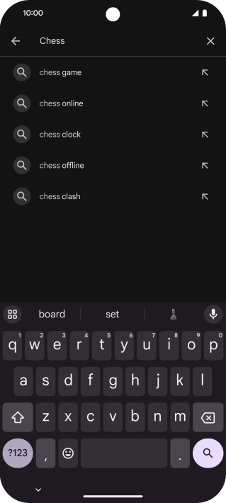 Key in the name or subject of the required app and press the search icon.