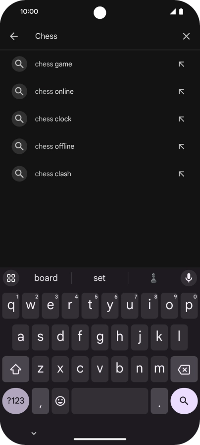Key in the name or subject of the required app and press the search icon.