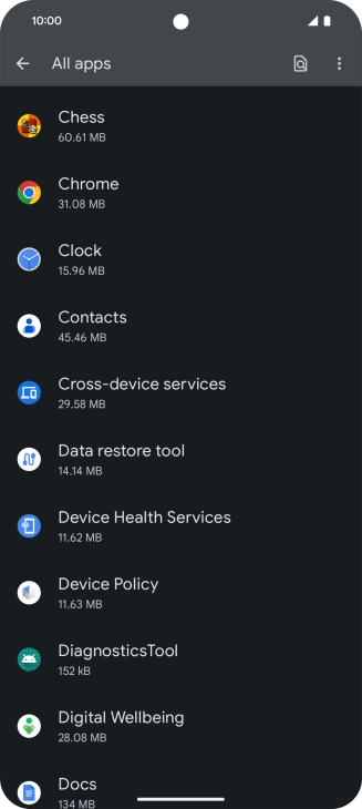 Press the required app.