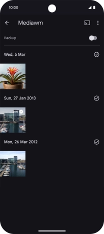 Press and hold any picture or video.