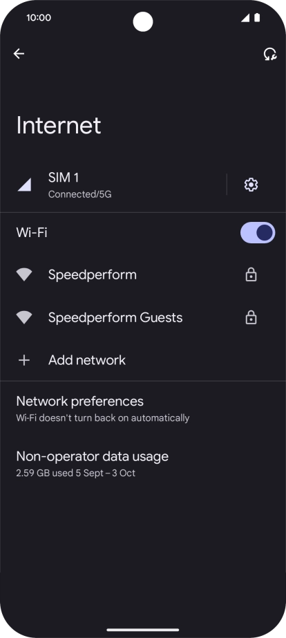 Press the required Wi-Fi network.