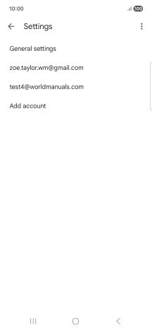 Press the required email account.