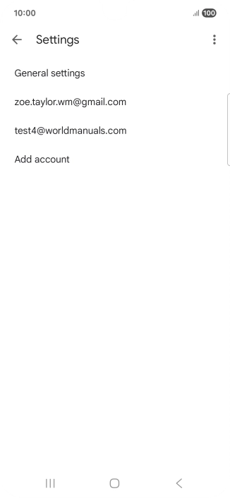 Press the required email account.