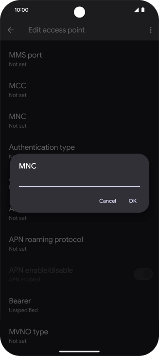 Key in 01 and press OK.