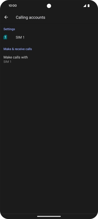 Press the name of the SIM.